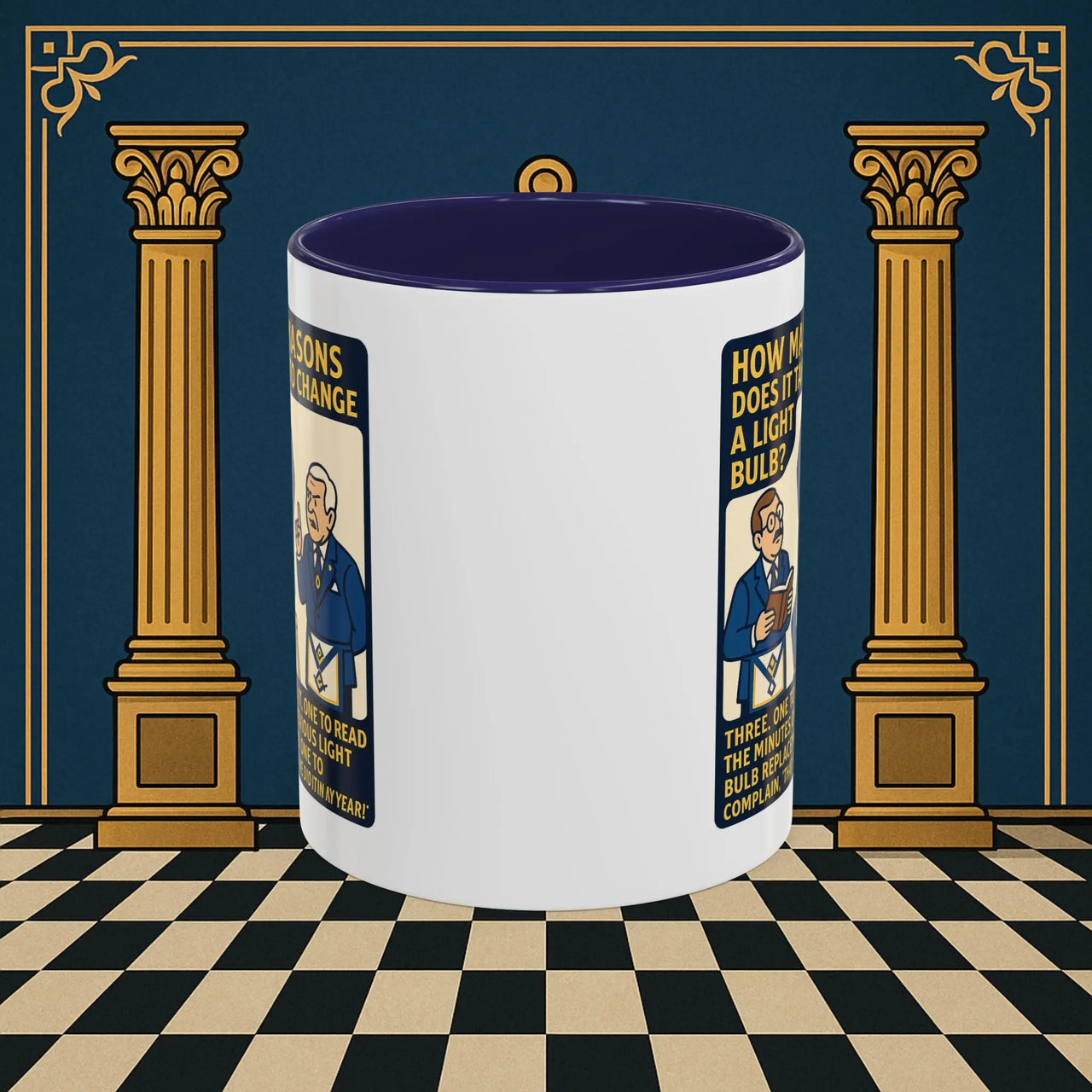 Masonic Mugs Ready to Go – How Many Masons? (Accent Coloured 11oz Mug) Printify