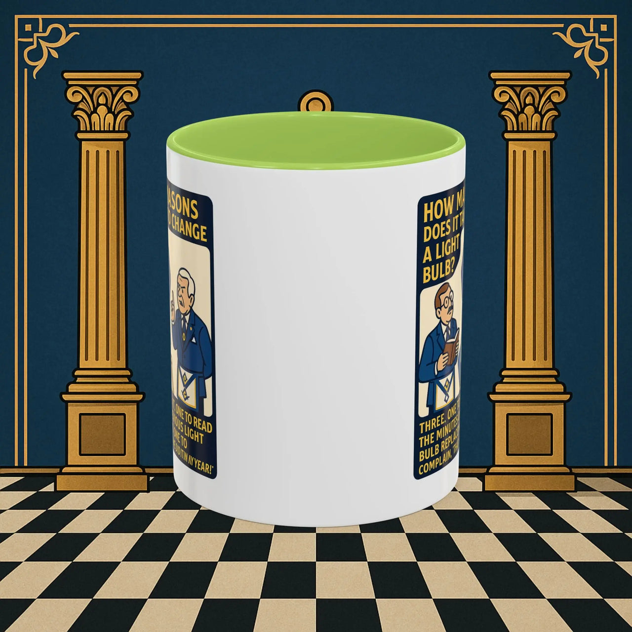 Masonic Mugs Ready to Go – How Many Masons? (Accent Coloured 11oz Mug) Printify