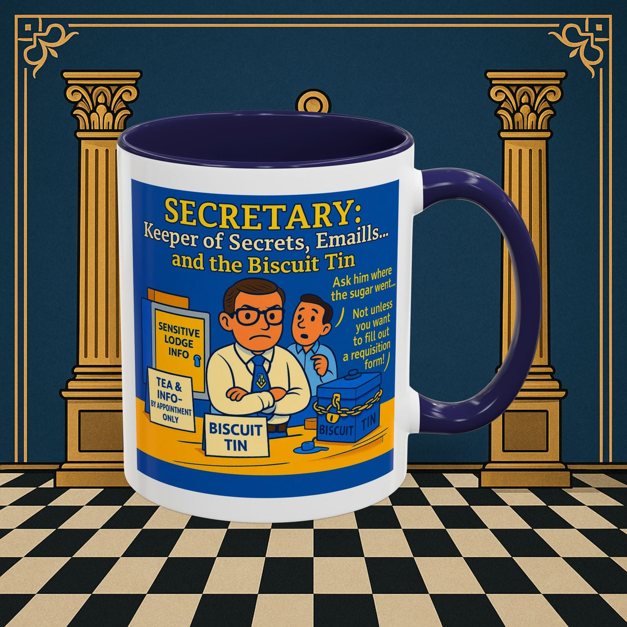 Masonic Mugs - Bureaucratic Biscuit Bouncer - Secretary Printify