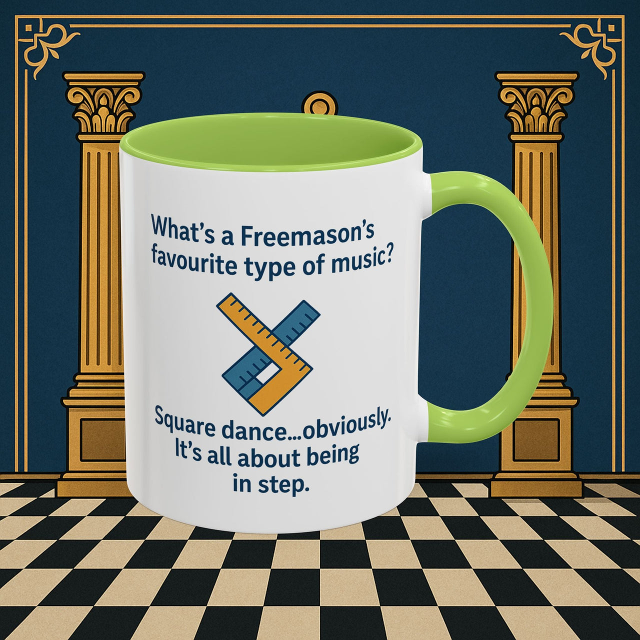 Masonic Mugs Ready to Go – Favourite Type of Music (Accent Coloured 11oz Mug) Printify
