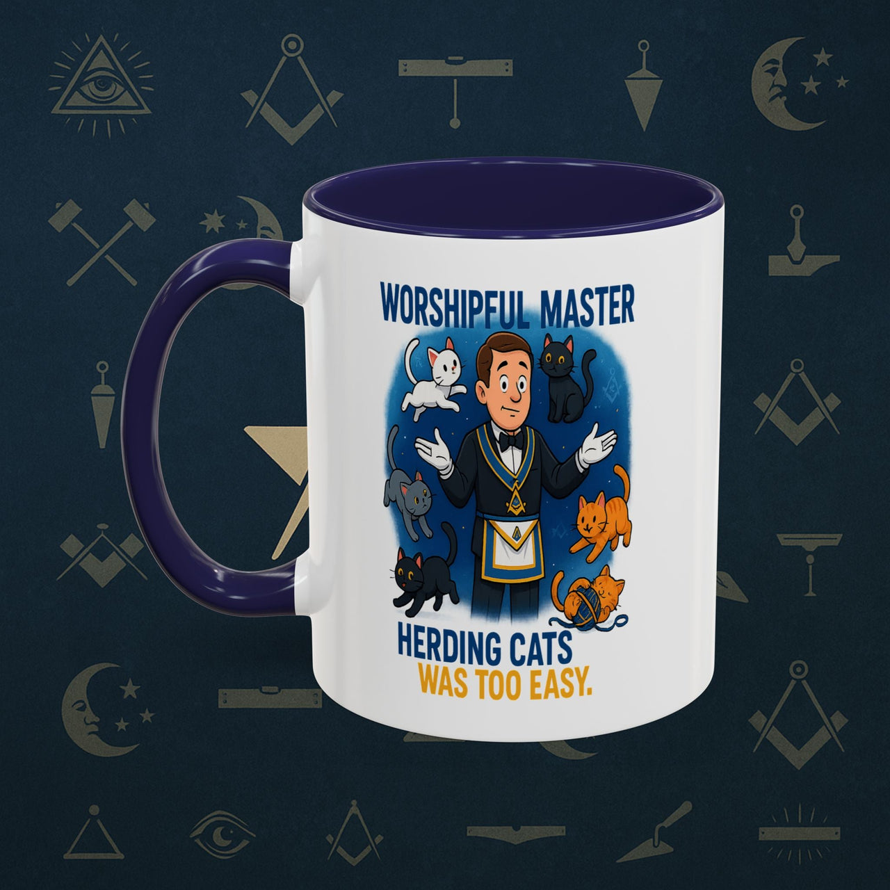 Masonic Mugs - Masonic Cats Assemble - Worshipful Master Printify