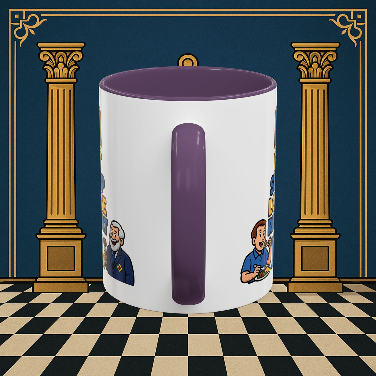 Masonic Mugs Ready to Go – Eat Sleep Lodge Repeat (Accent Coloured 11oz Mug) Printify