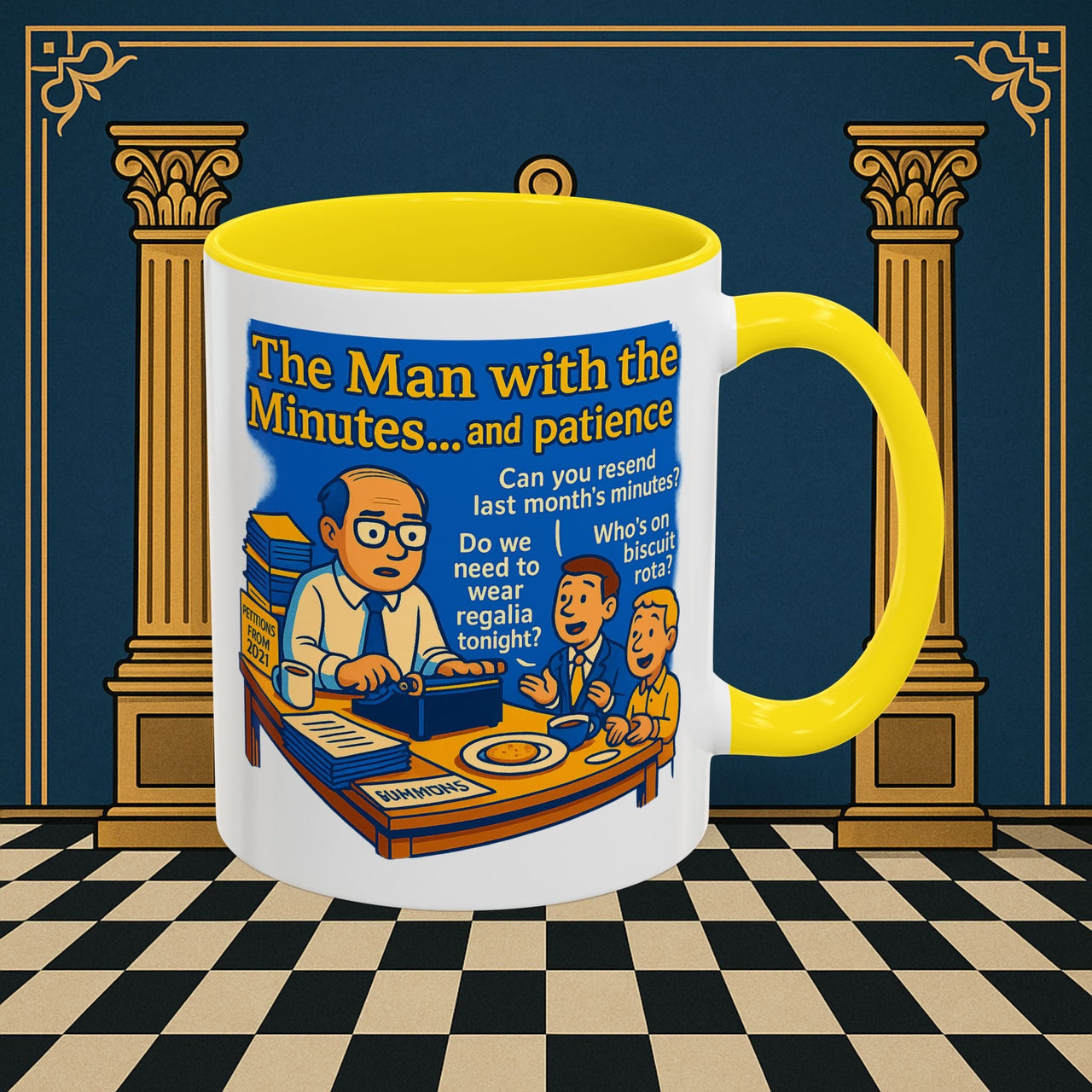 Masonic Mugs - Bureaucratic Blues - Secretary Printify
