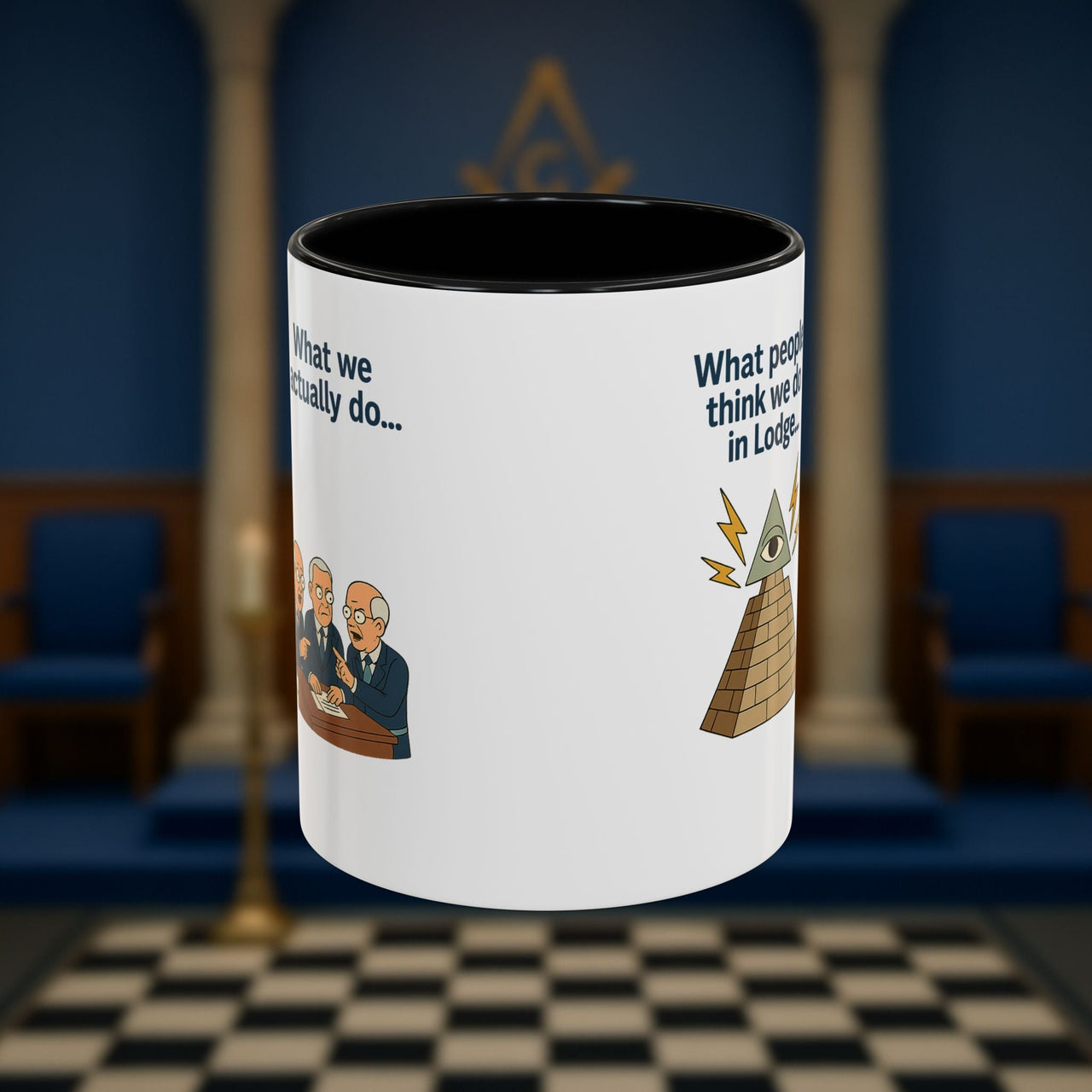 Masonic Mugs Ready to Go – Just for the Ceremony (Accent Coloured 11oz Mug) Printify