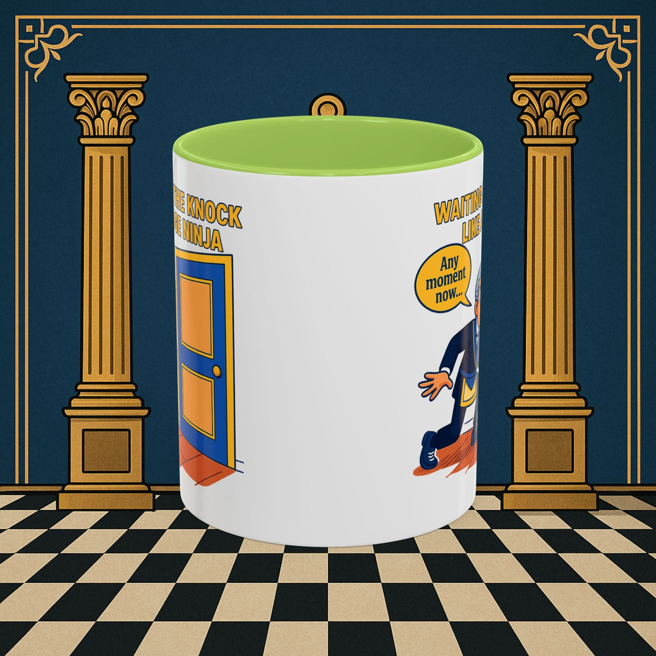 Masonic Mugs - Masonic Anticipation: Lodge Ninja in Waiting, Junior Deacon Printify