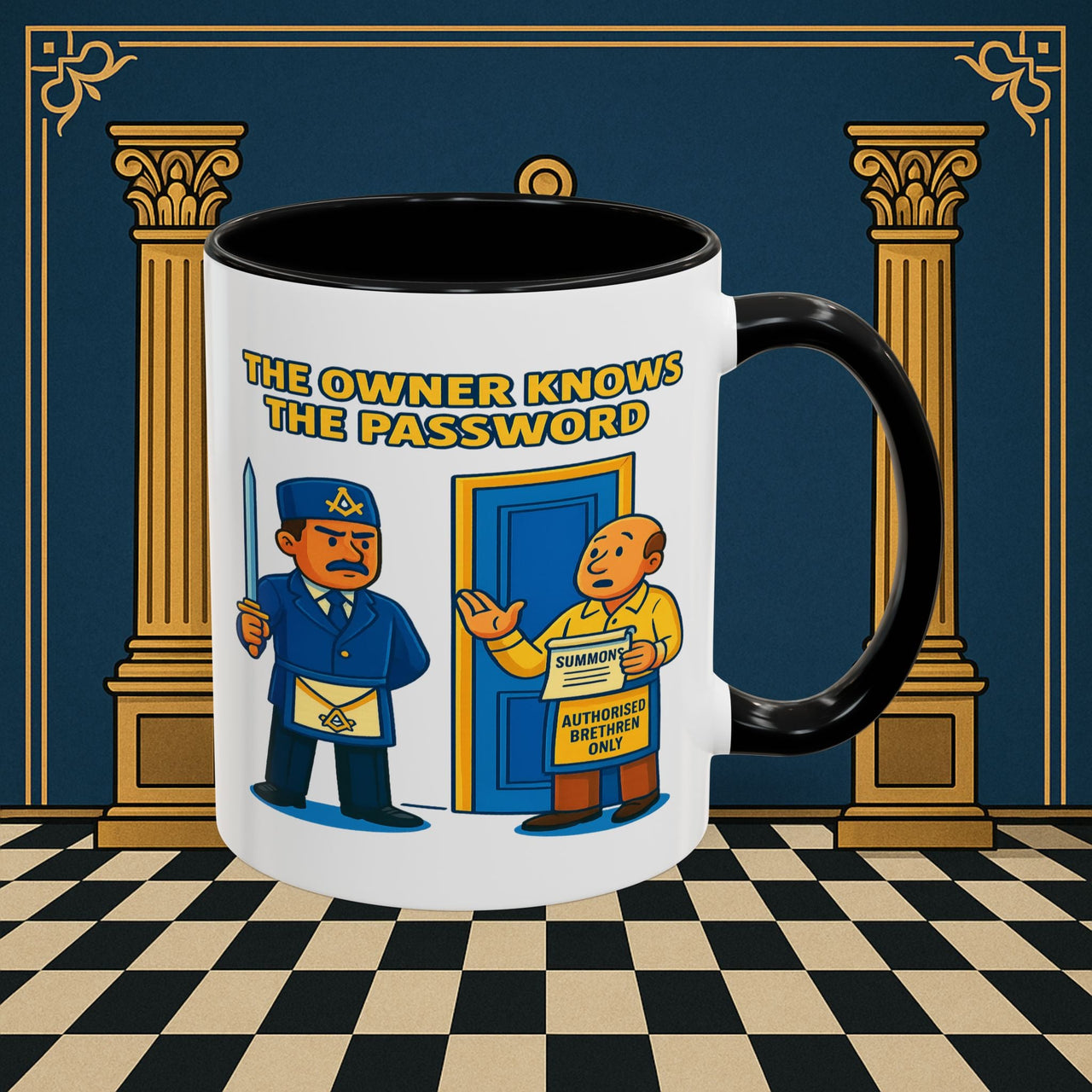Masonic Mugs - Accent Coloured 11oz Mug - Masonic Mayhem - Inner Guard Printify