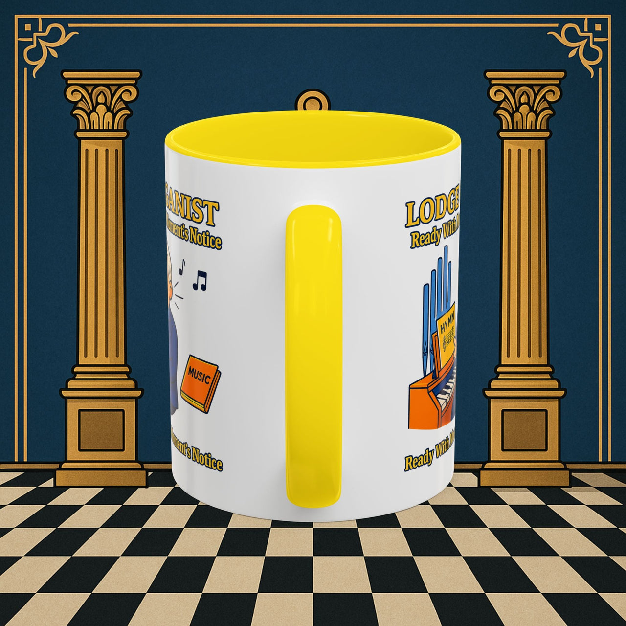 Masonic Mugs - Lodge Organist at the Ready - Organist Printify