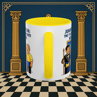 Masonic Mugs - Junior Deacon: Tea Break Truce, Masonic Brotherhood Cartoon, Junior Deacon Printify