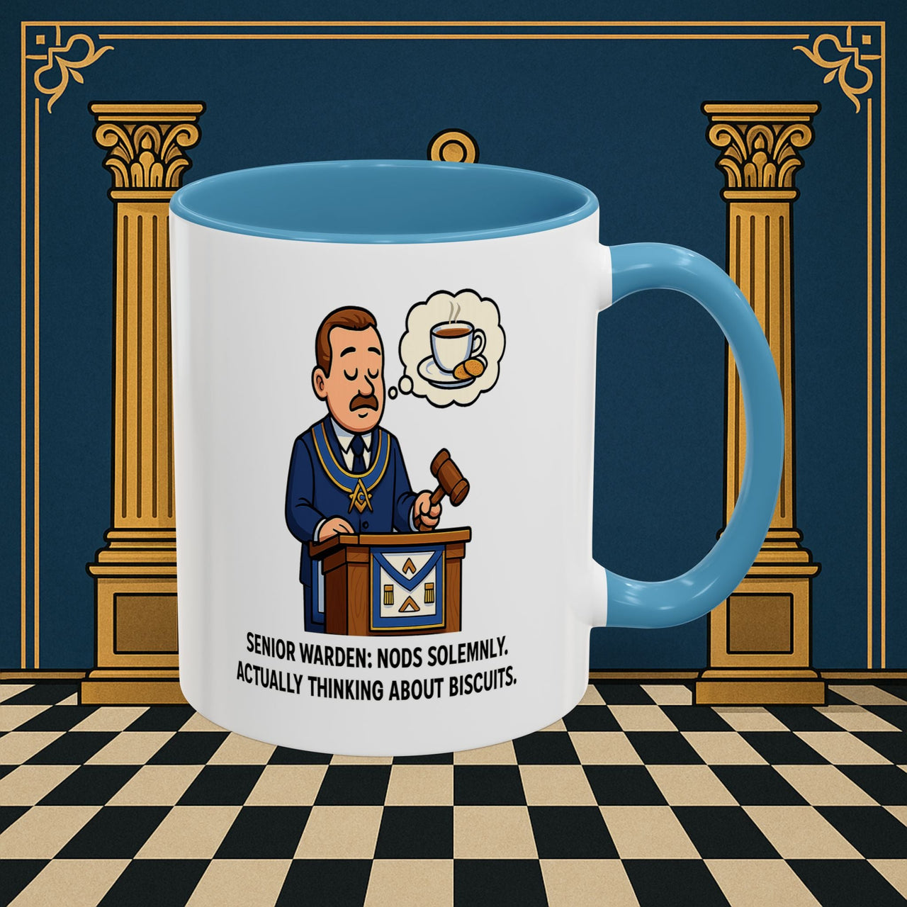 Masonic Mugs - Biscuits on the Brain - Senior Warden Printify
