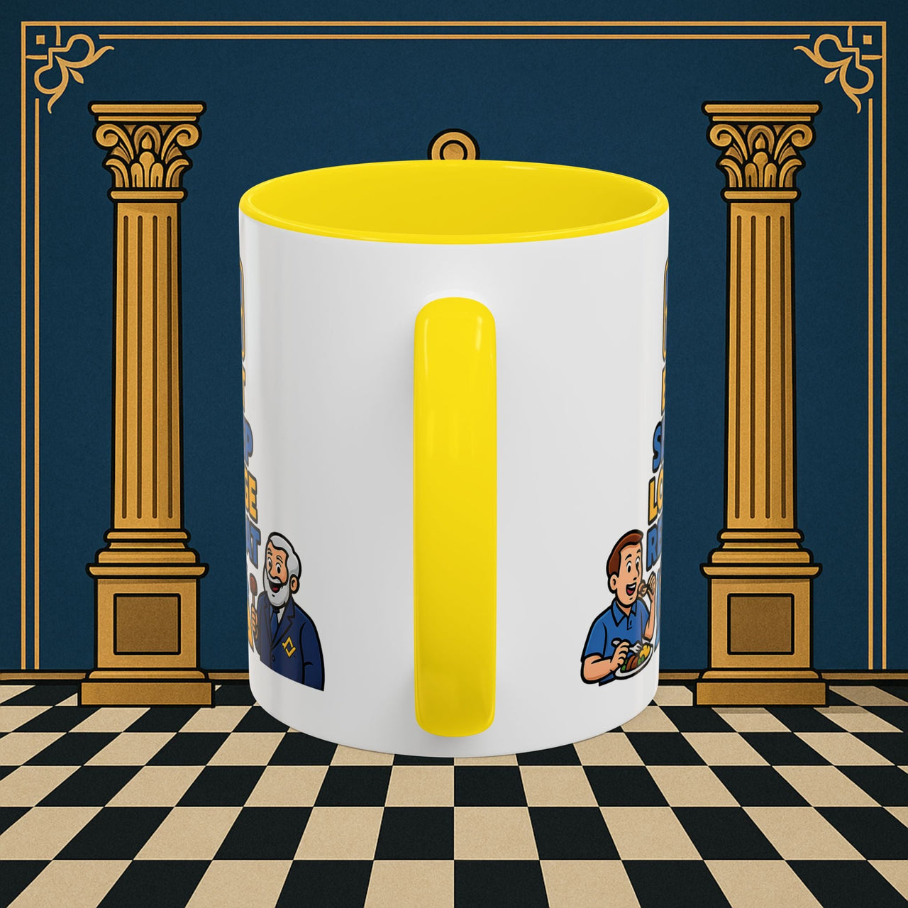 Masonic Mugs Ready to Go – Eat Sleep Lodge Repeat (Accent Coloured 11oz Mug) Printify