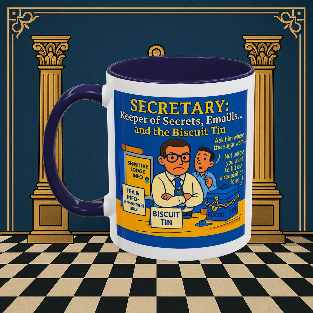 Masonic Mugs - Bureaucratic Biscuit Bouncer - Secretary Printify