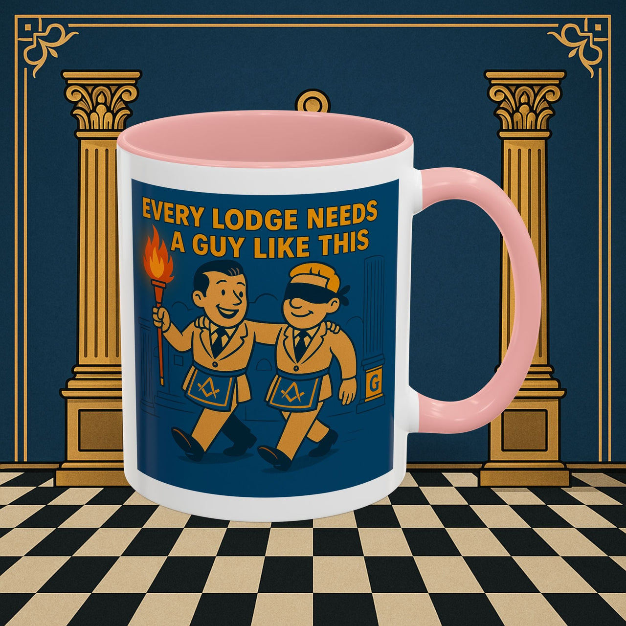 Masonic Mugs Ready to Go – Every Lodge Needs a Guy Like This (Accent Coloured 11oz Mug) Printify