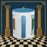 Masonic Mugs Ready to Go – Five Minutes Late (Accent Coloured 11oz Mug) Printify