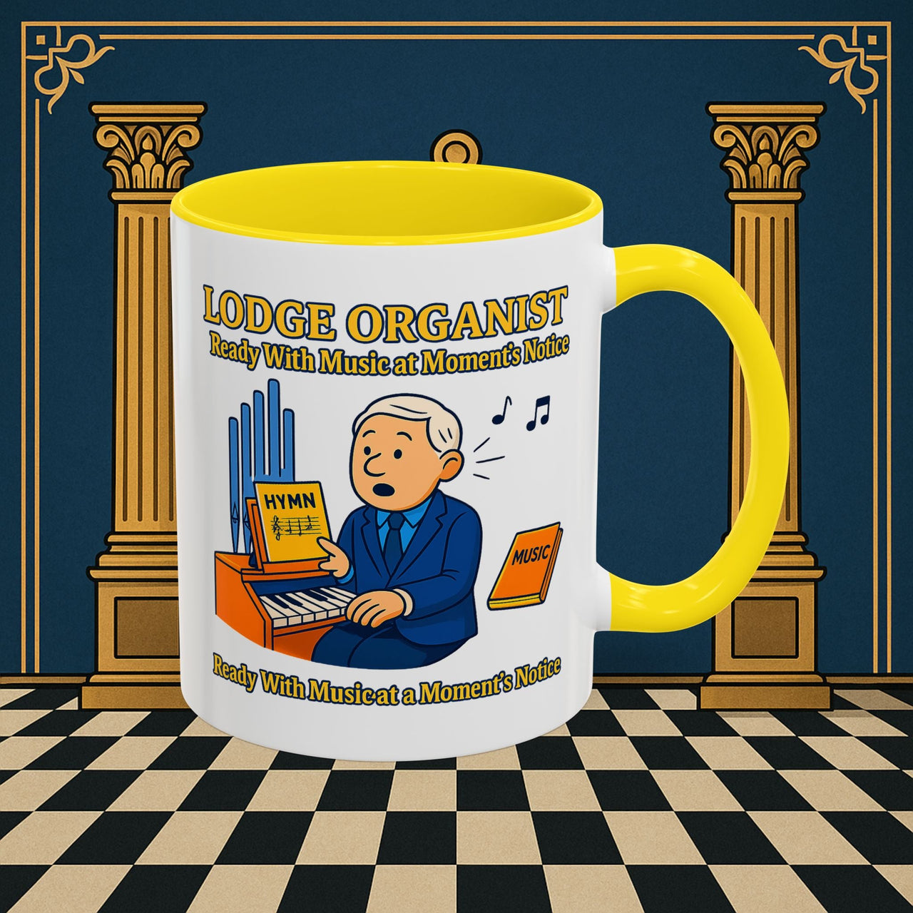 Masonic Mugs - Lodge Organist at the Ready - Organist Printify