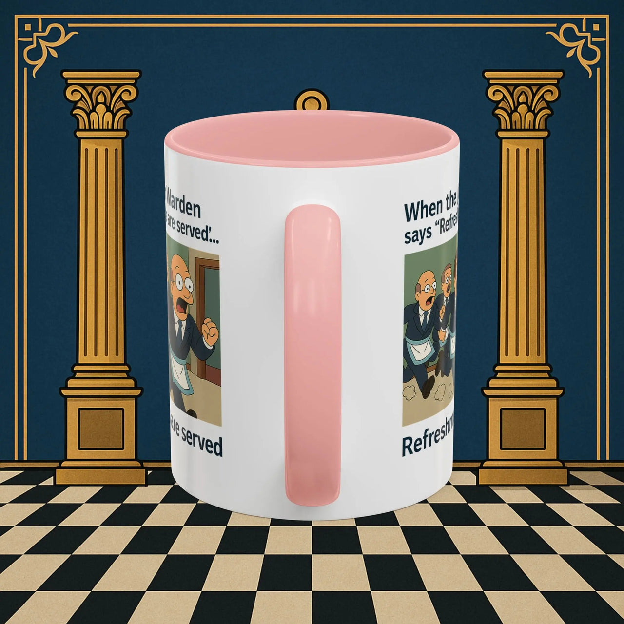 Masonic Mugs Ready to Go – Refreshments Are Served (Accent Coloured 11oz Mug) Printify