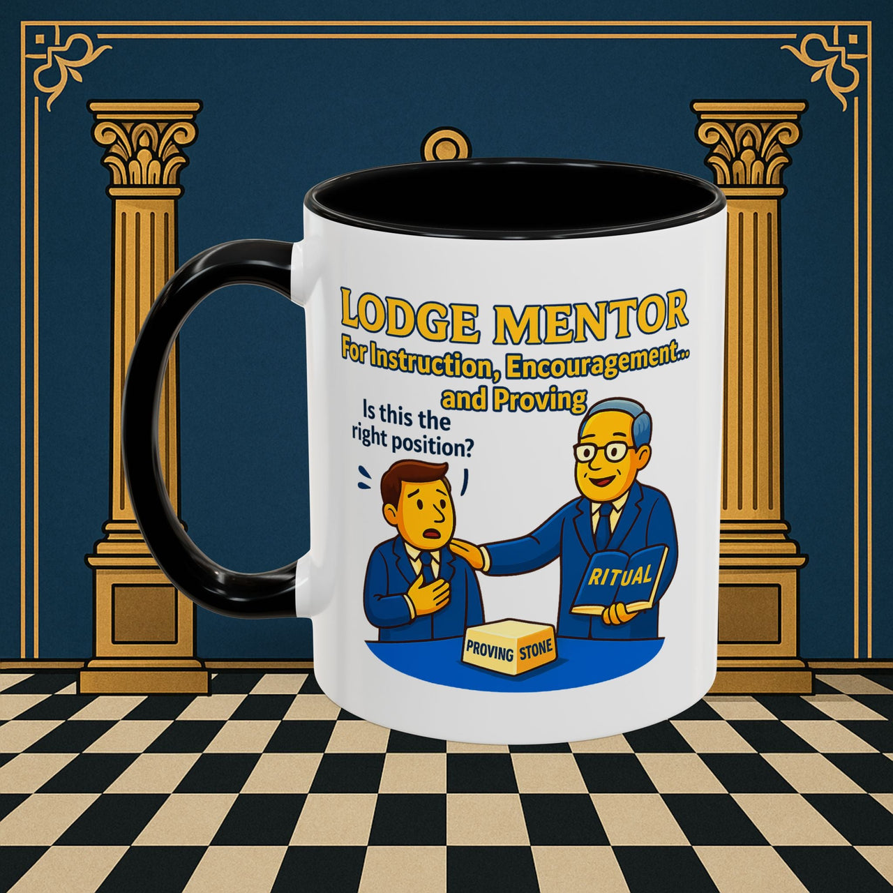 Masonic Mugs - Lodge Mentor Guidance: Masonic Ritual Instruction, Lodge Mentor Printify