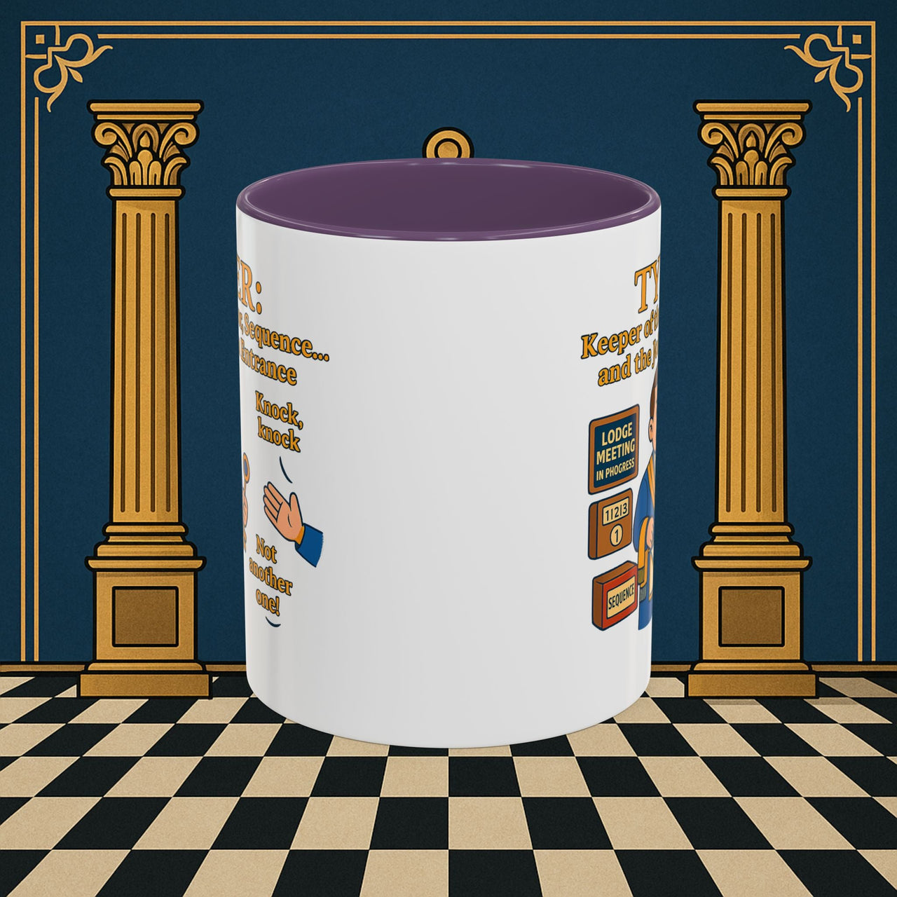 Masonic Mugs - Tyler's Doorway Dilemma - Tyler Printify