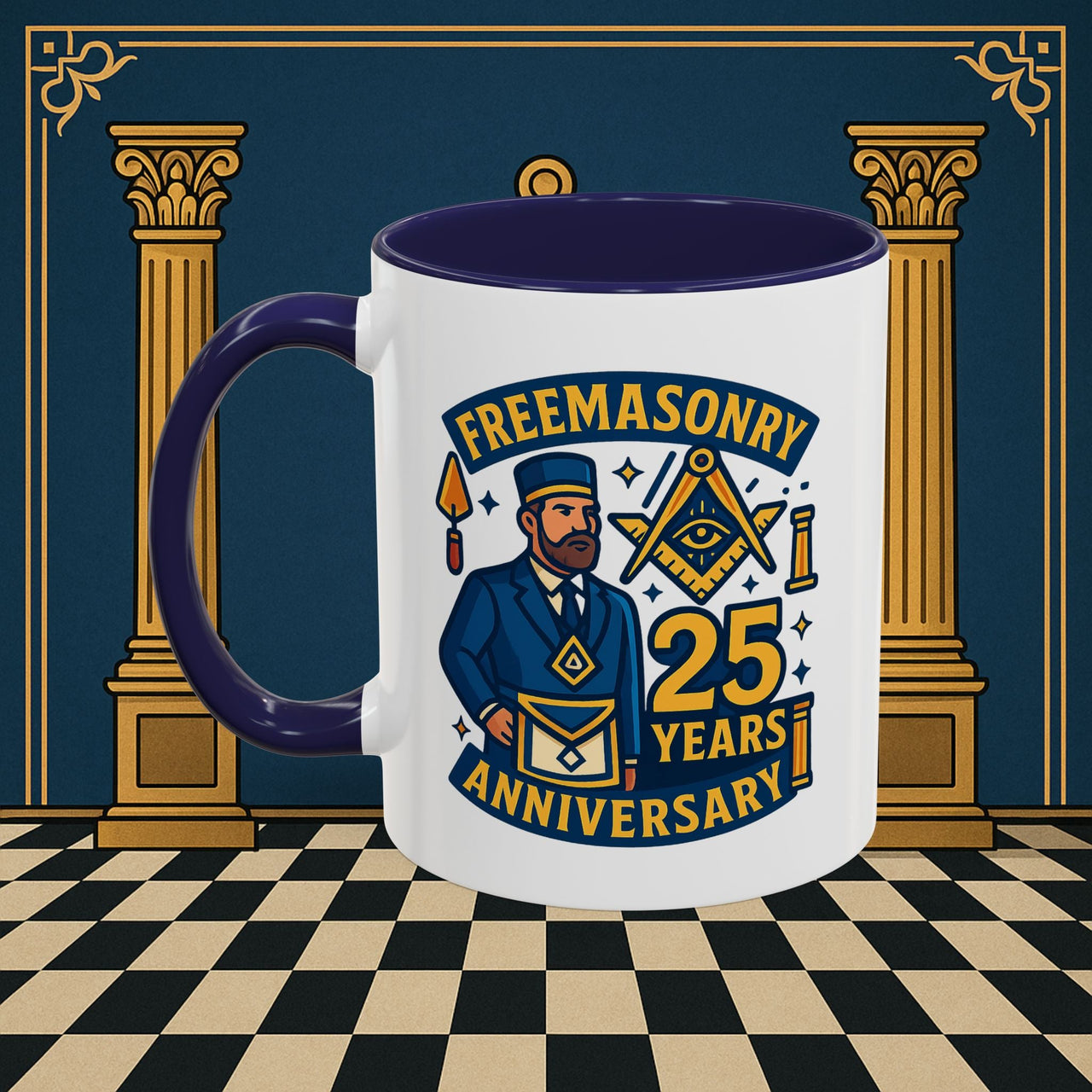 Masonic Mugs - Masonic Legacy - 25 years anniversary Printify