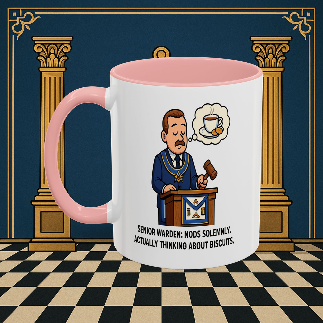 Masonic Mugs - Biscuits on the Brain - Senior Warden Printify
