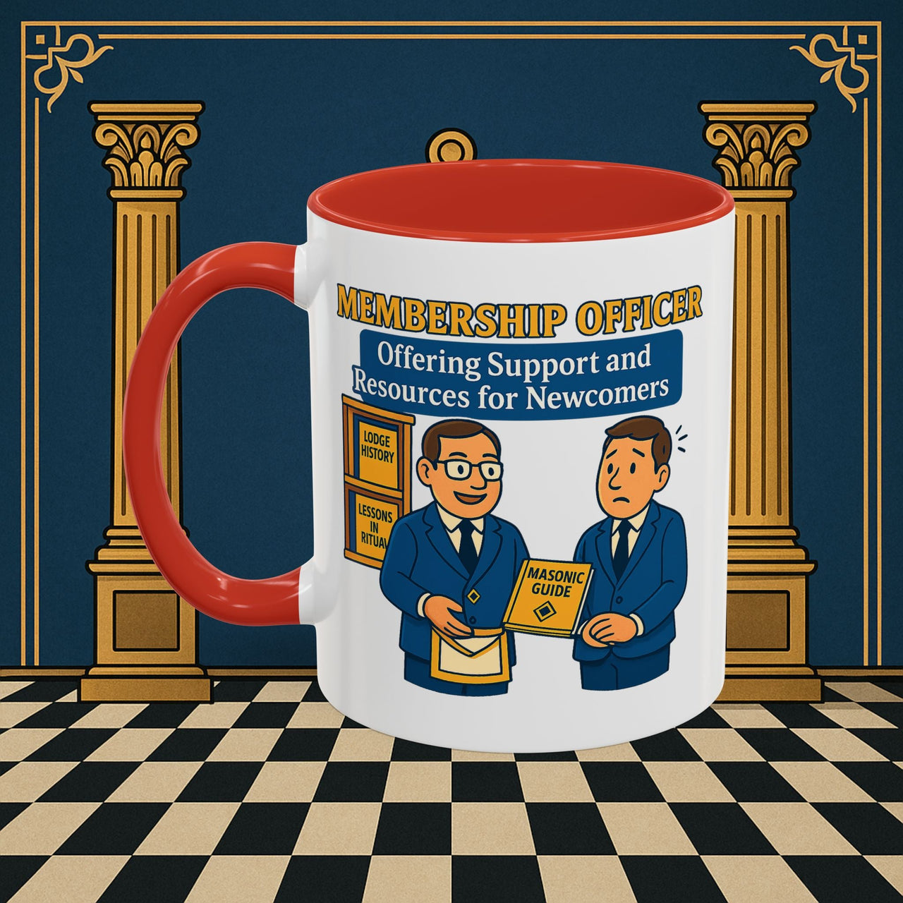 Masonic Mugs - Welcoming New Brothers - Membership Secretary Printify