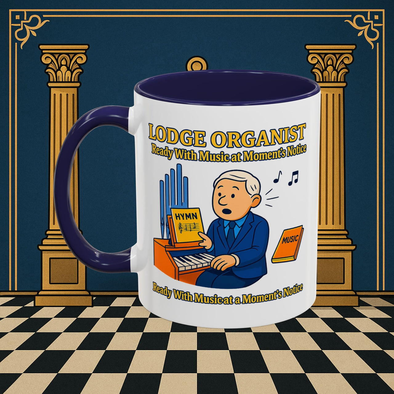 Masonic Mugs - Lodge Organist at the Ready - Organist Printify