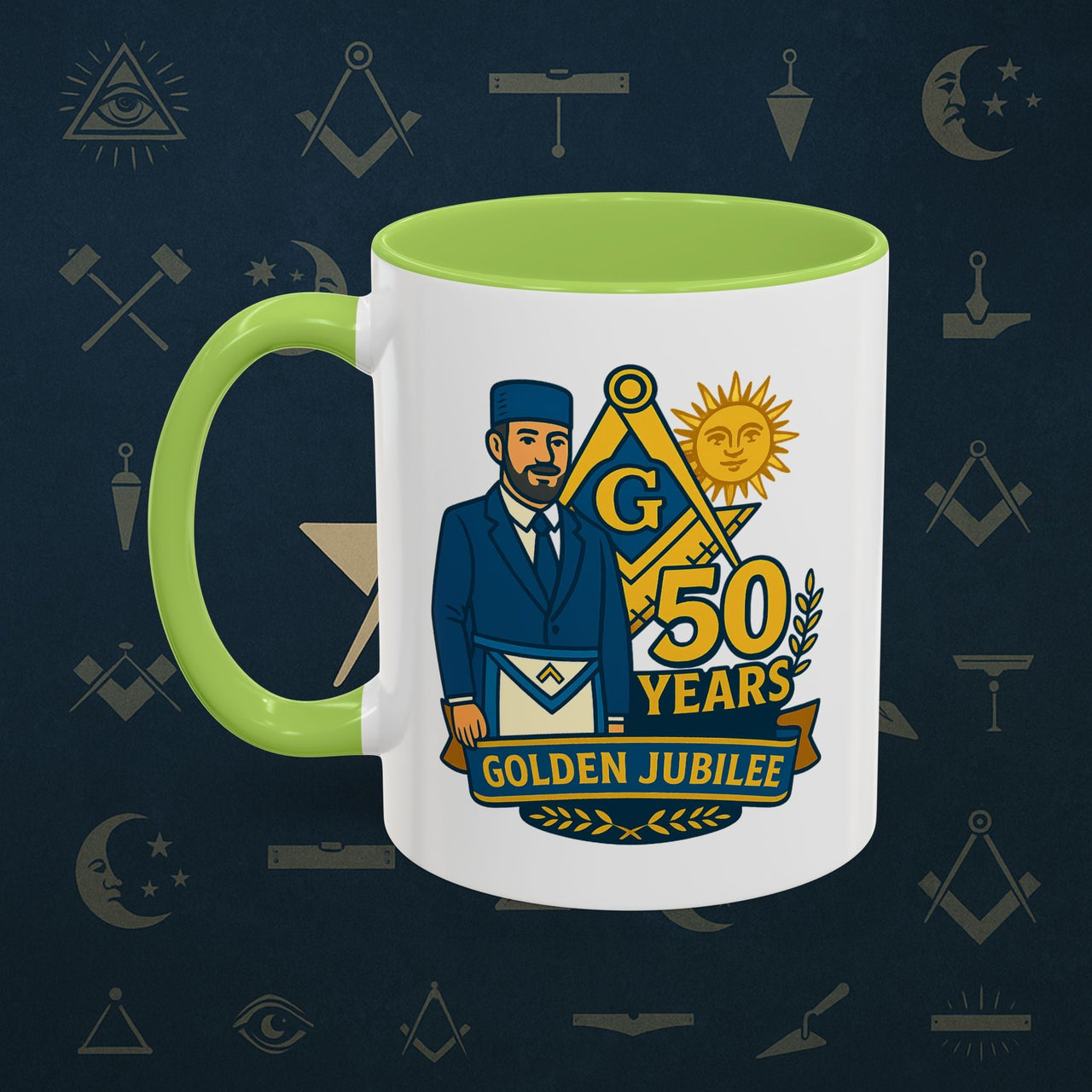 Masonic Mugs - Masonic Golden Jubilee - 50 years anniversary Printify