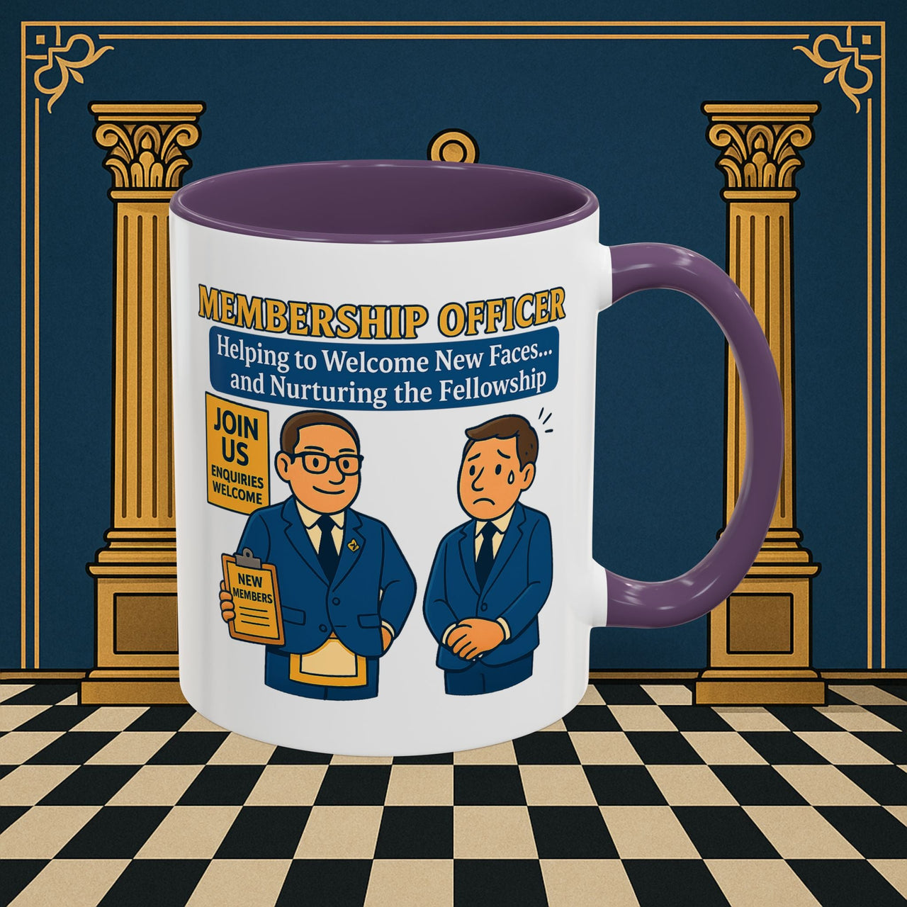 Masonic Mugs - Welcome to the Club - Membership Secretary Printify