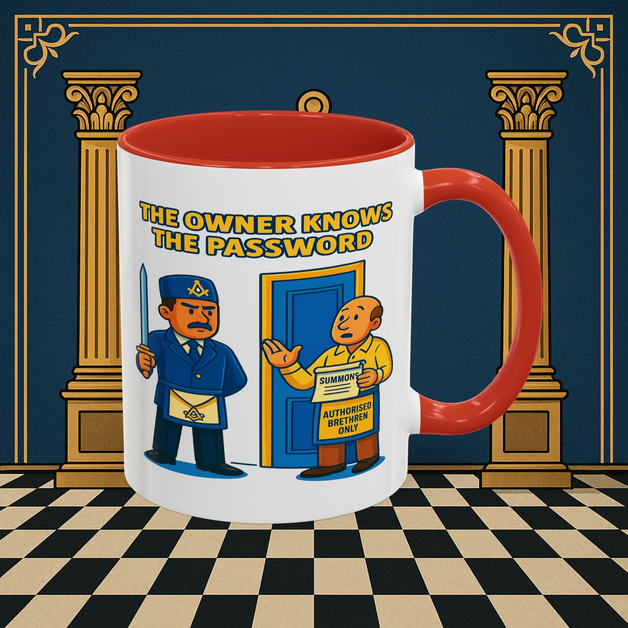 Masonic Mugs - Accent Coloured 11oz Mug - Masonic Mayhem - Inner Guard Printify