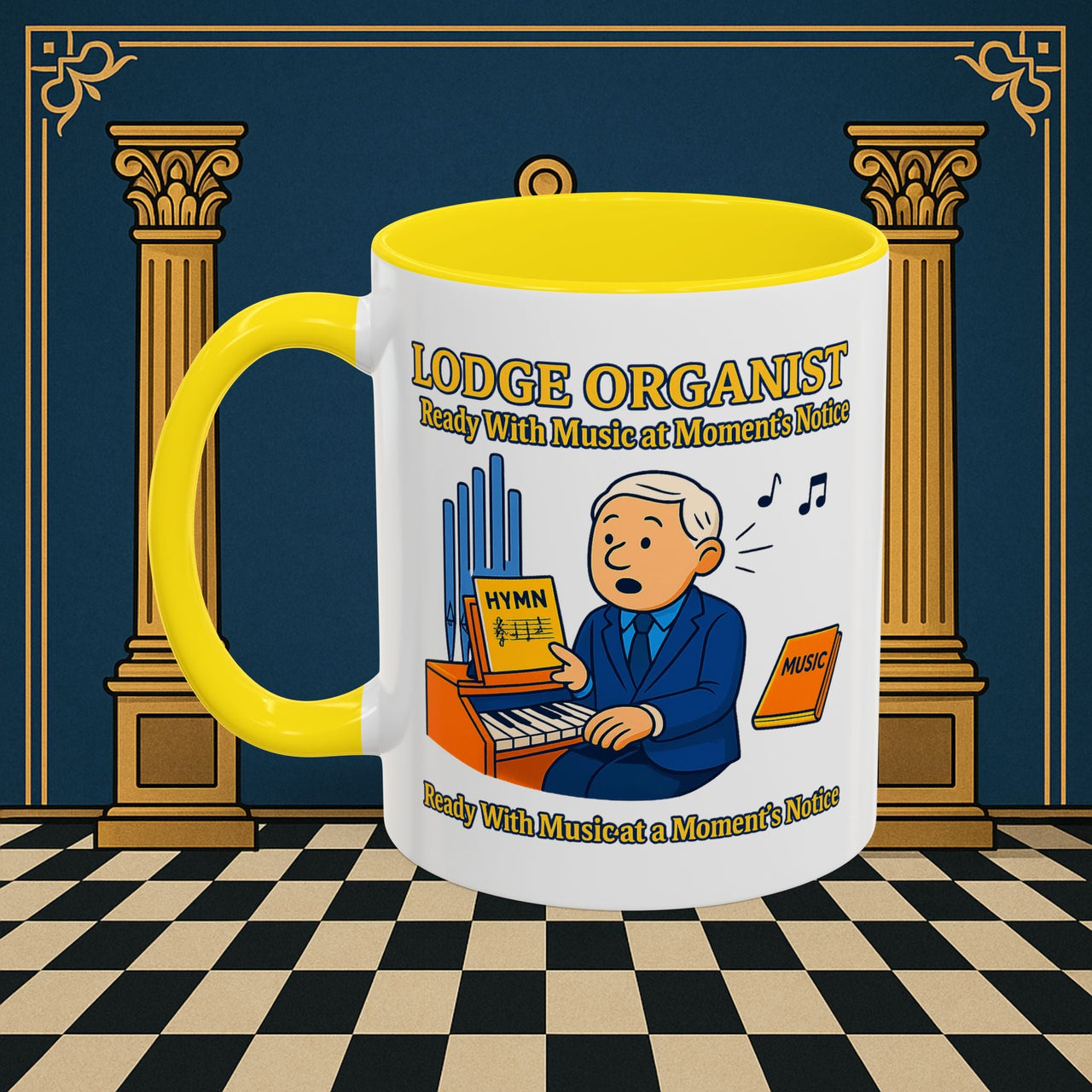 Masonic Mugs - Lodge Organist at the Ready - Organist Printify