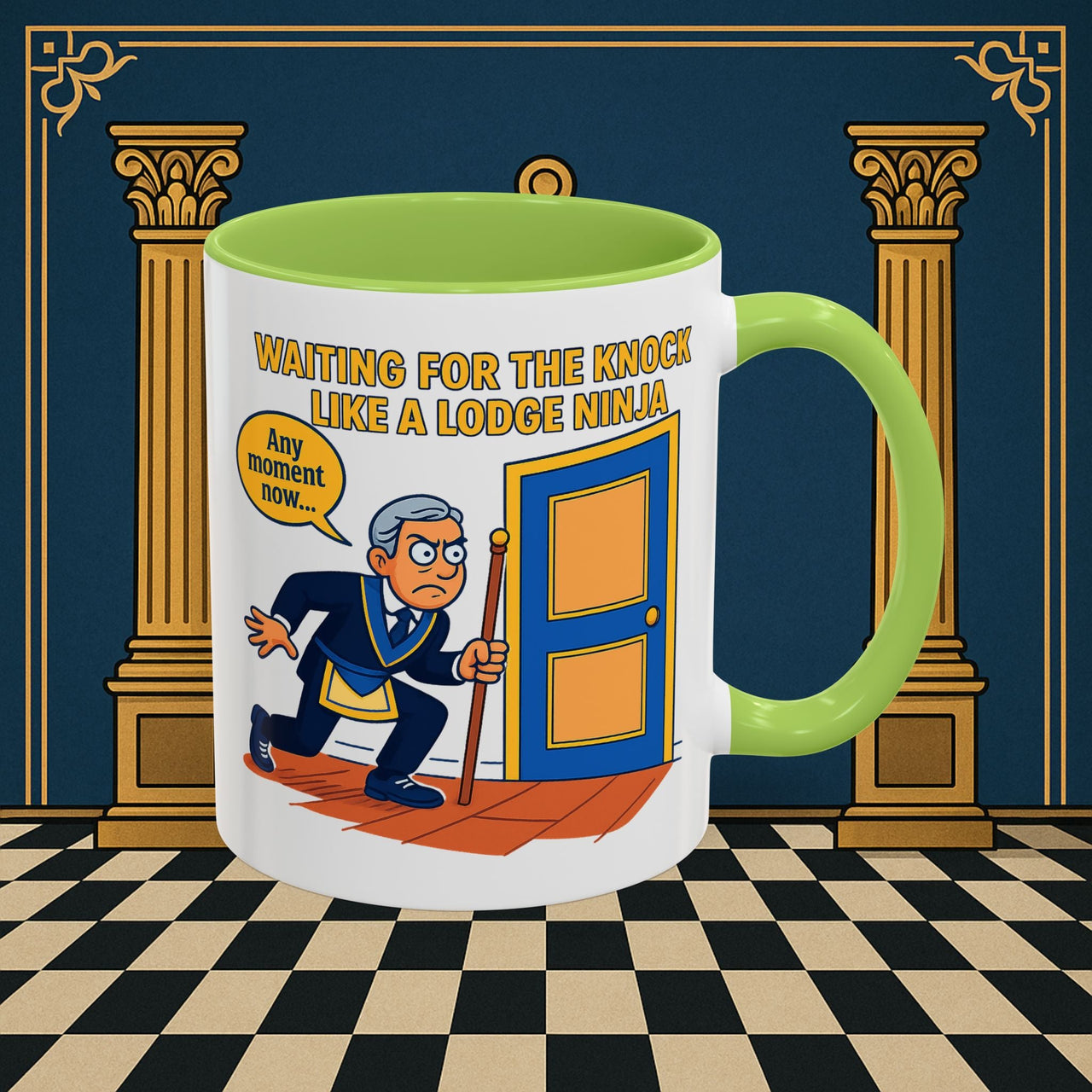 Masonic Mugs - Masonic Anticipation: Lodge Ninja in Waiting, Junior Deacon Printify