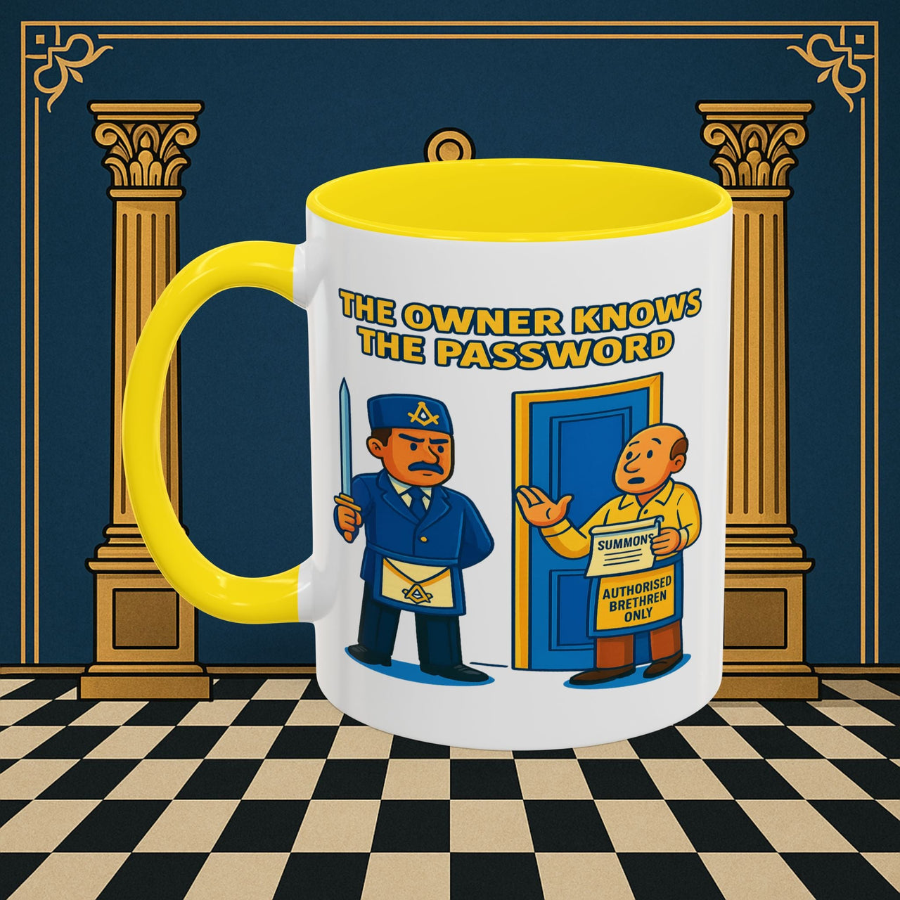 Masonic Mugs - Accent Coloured 11oz Mug - Masonic Mayhem - Inner Guard Printify