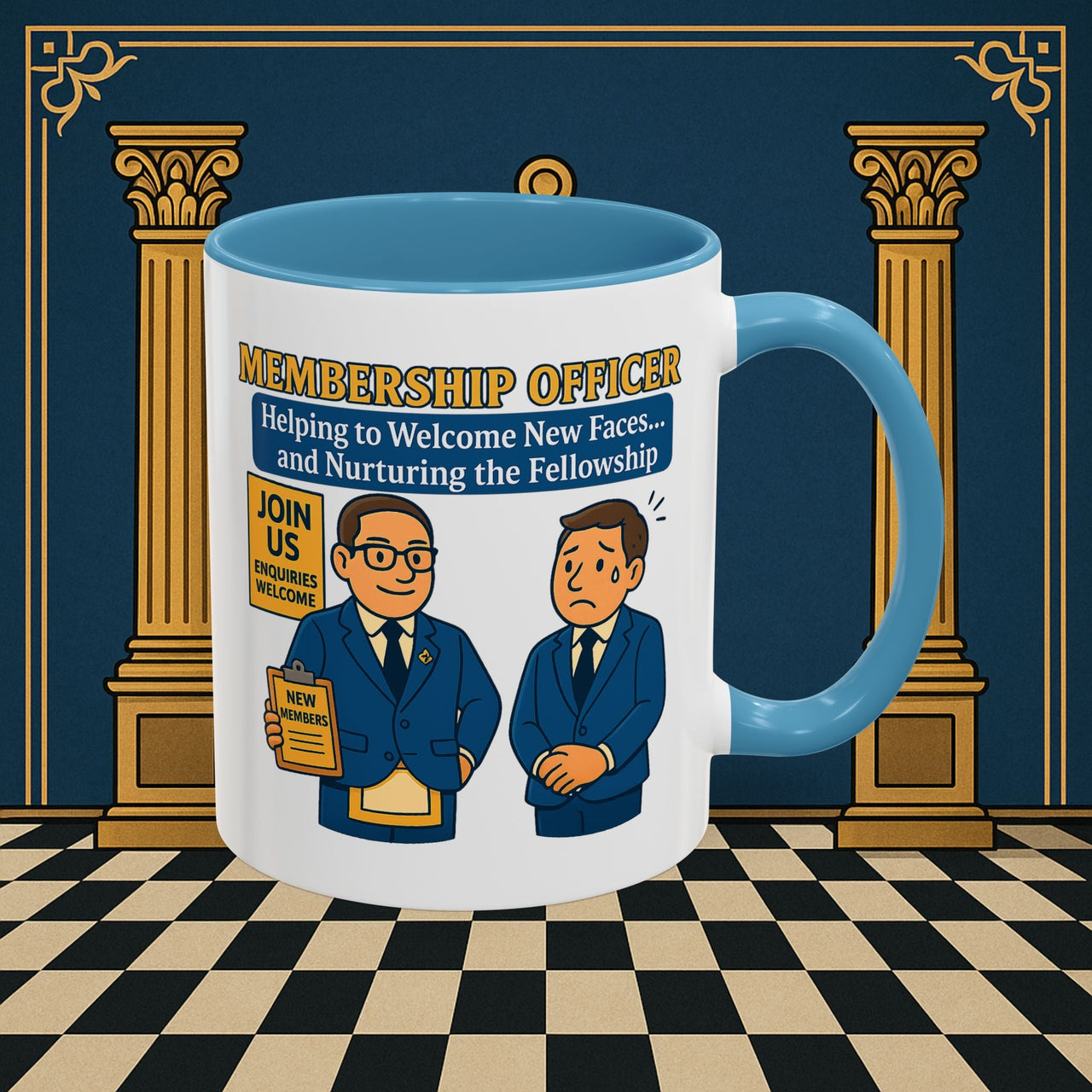 Masonic Mugs - Welcome to the Club - Membership Secretary Printify