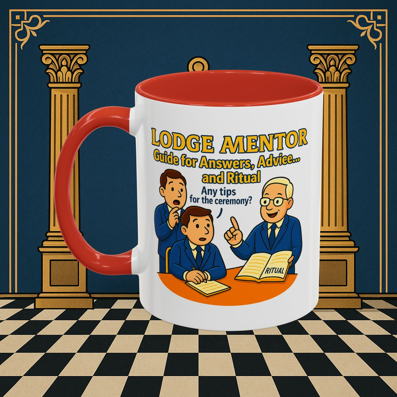 Masonic Mugs - Lodge Mentor: Fraternal Ritual Guidance, Lodge Mentor Printify