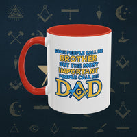 Masonic Mugs Ready to Go – Brother and Dad (Accent Coloured 11oz Mug) Printify