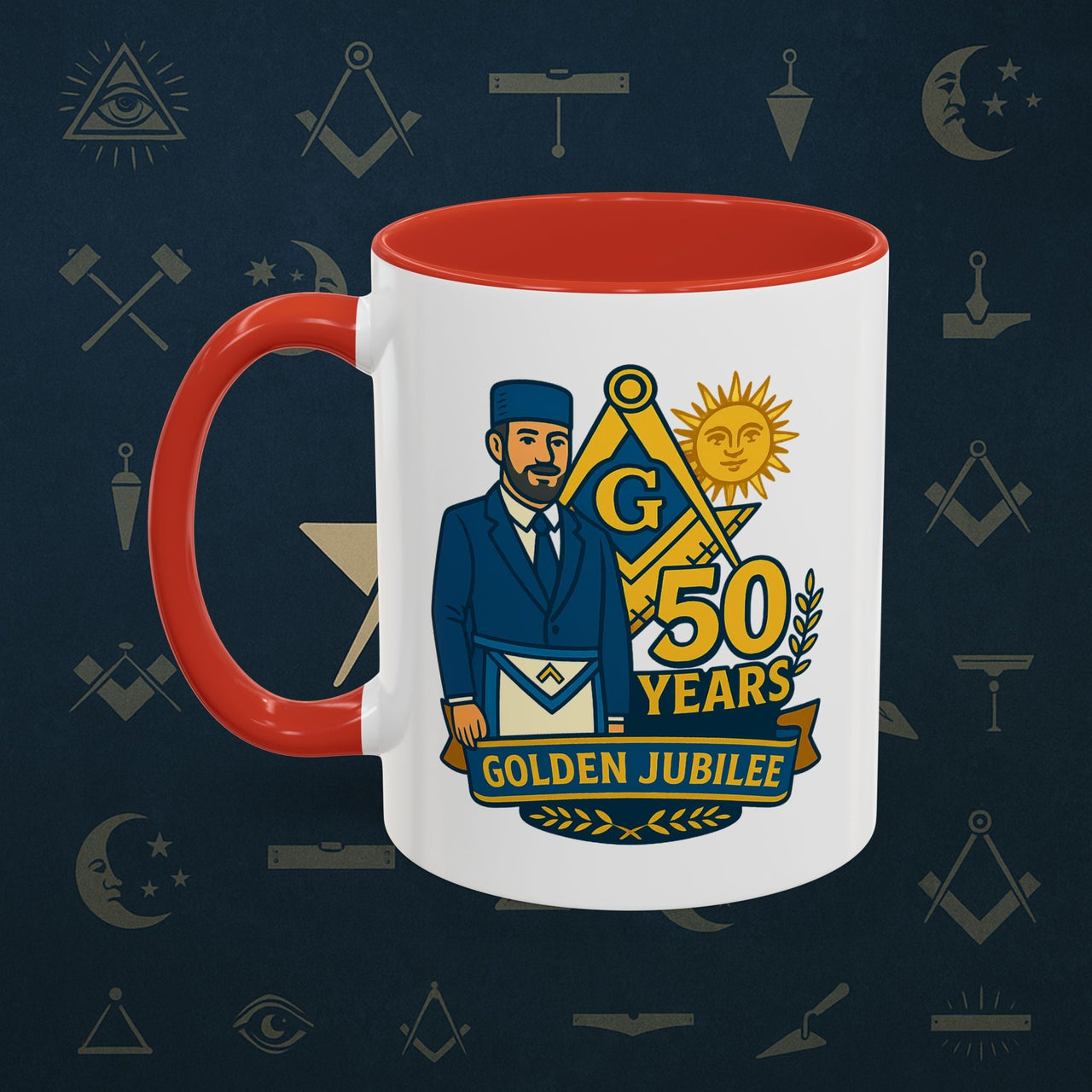 Masonic Mugs - Masonic Golden Jubilee - 50 years anniversary Printify