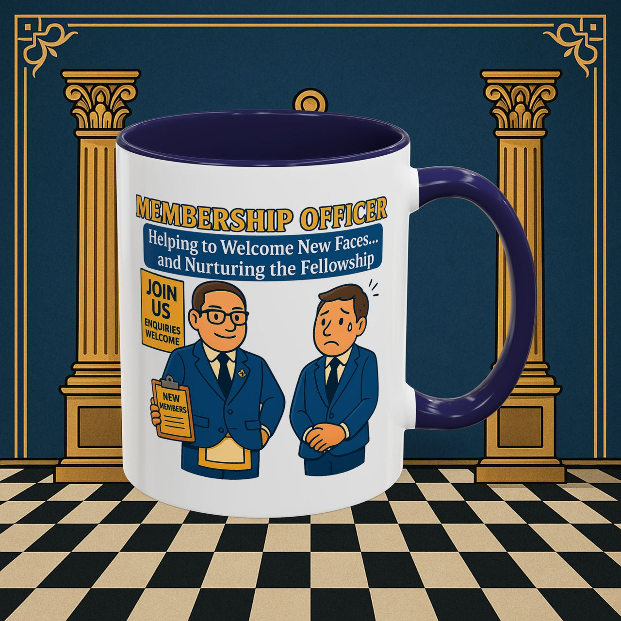Masonic Mugs - Welcome to the Club - Membership Secretary Printify
