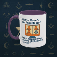 Masonic Mugs Ready to Go – Least Favourite App (Accent Coloured 11oz Mug) Printify