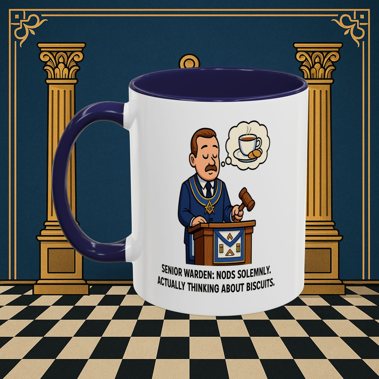 Masonic Mugs - Biscuits on the Brain - Senior Warden Printify