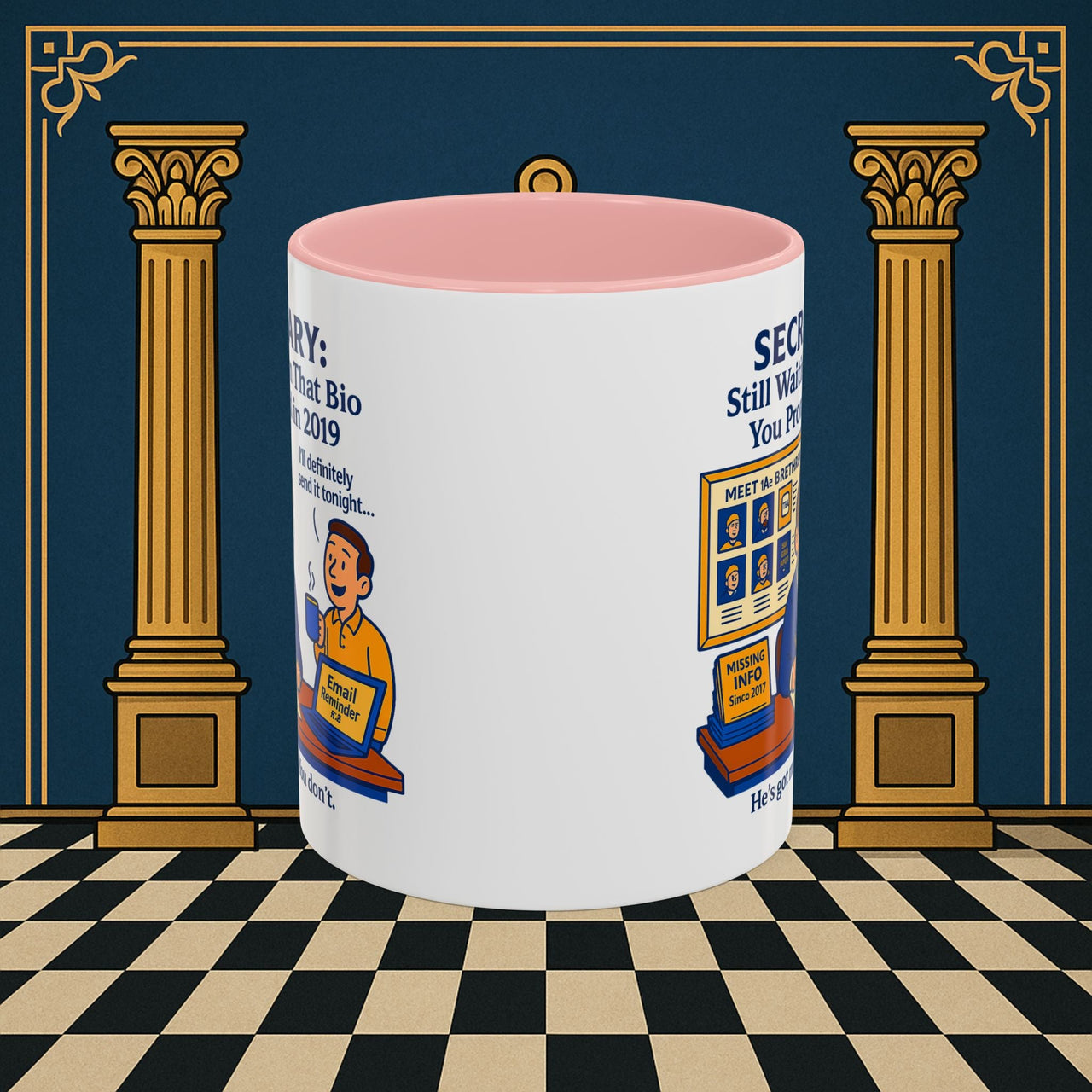 Masonic Mugs - Waiting Game - Secretary Printify