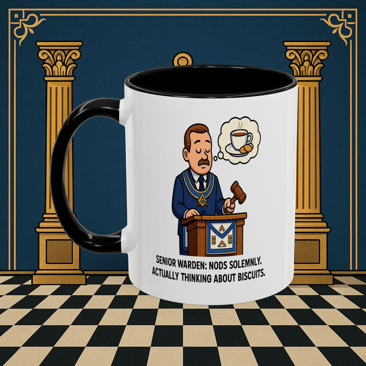Masonic Mugs - Biscuits on the Brain - Senior Warden Printify