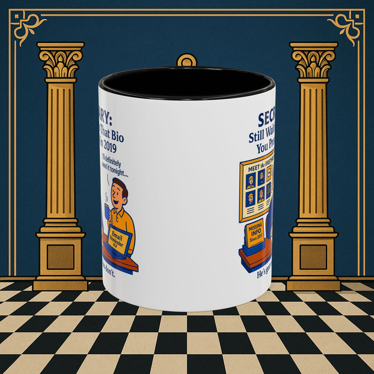 Masonic Mugs - Waiting Game - Secretary Printify