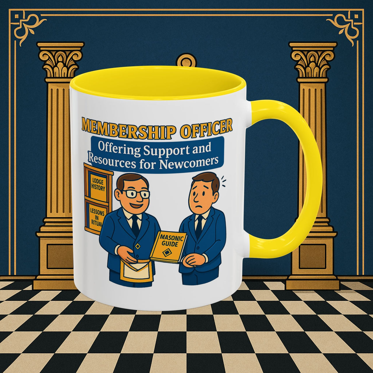 Masonic Mugs - Welcoming New Brothers - Membership Secretary Printify