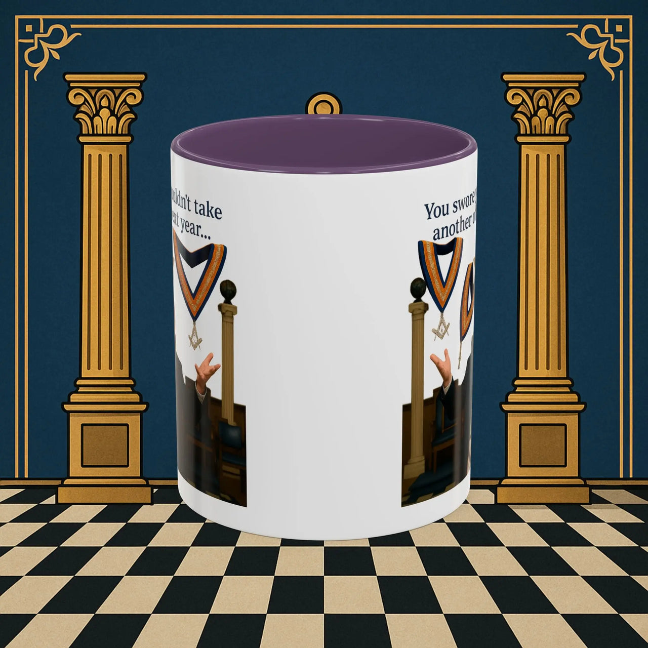 Masonic Mugs Ready to Go – Another Office? Go On Then… (Accent Coloured 11oz Mug) Printify