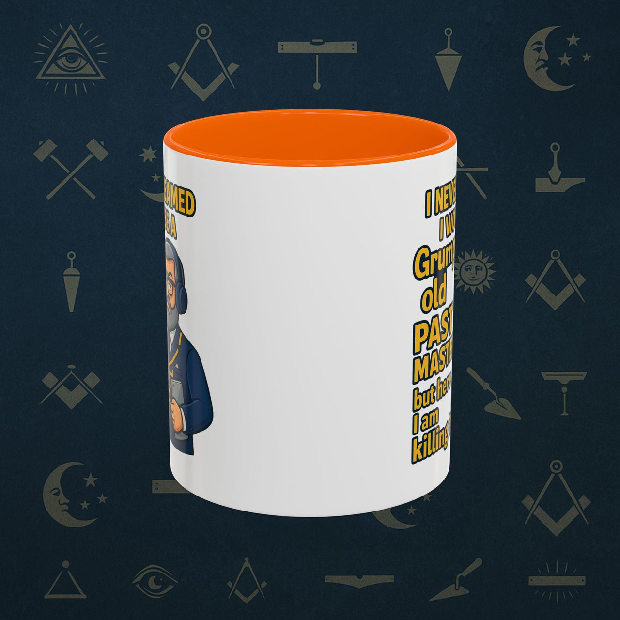 Masonic Mugs – Grumpy Old Past Master (Accent Coloured 11oz Mug) Printify