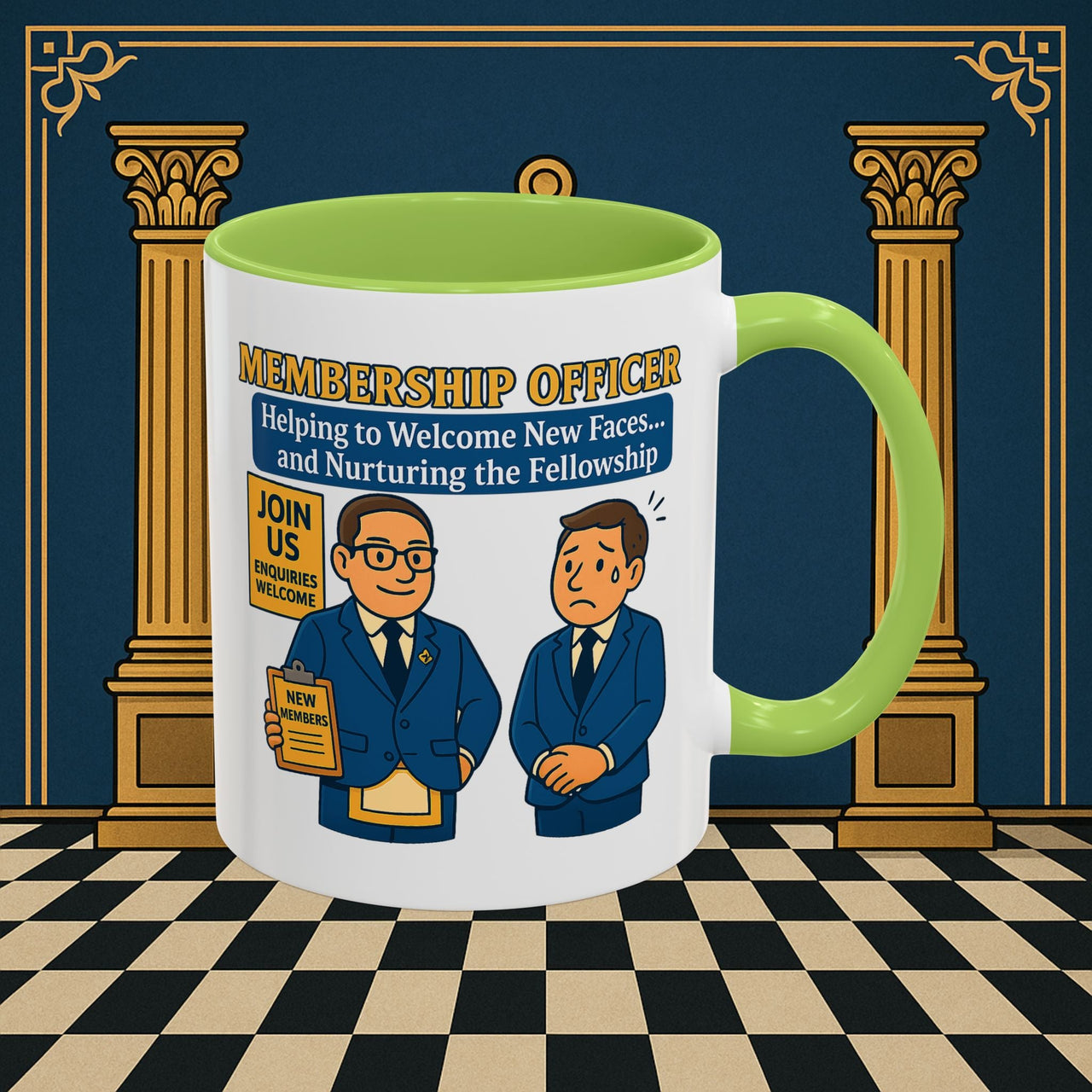 Masonic Mugs - Welcome to the Club - Membership Secretary Printify