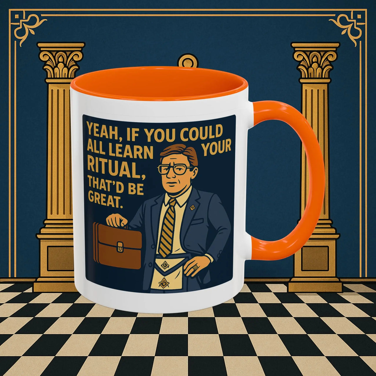 Masonic Mugs Ready to Go – Learn Your Ritual (Accent Coloured 11oz Mug) Printify