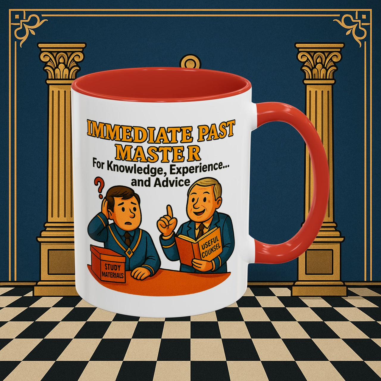 Masonic Mugs - Accent Coloured 11oz Mug - Wisdom Transfer Printify