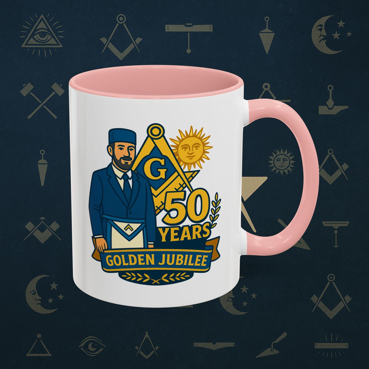 Masonic Mugs - Masonic Golden Jubilee - 50 years anniversary Printify