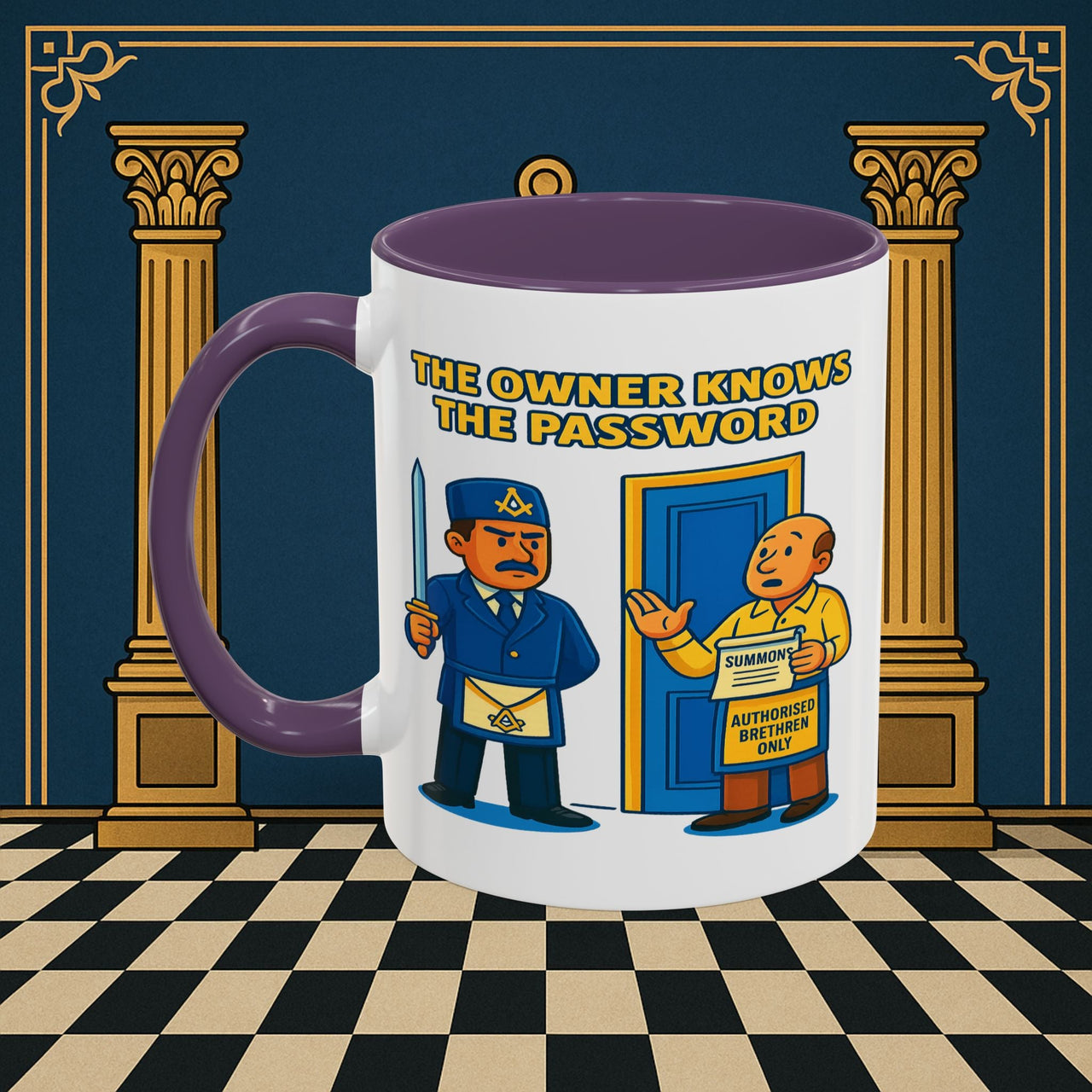 Masonic Mugs - Accent Coloured 11oz Mug - Masonic Mayhem - Inner Guard Printify