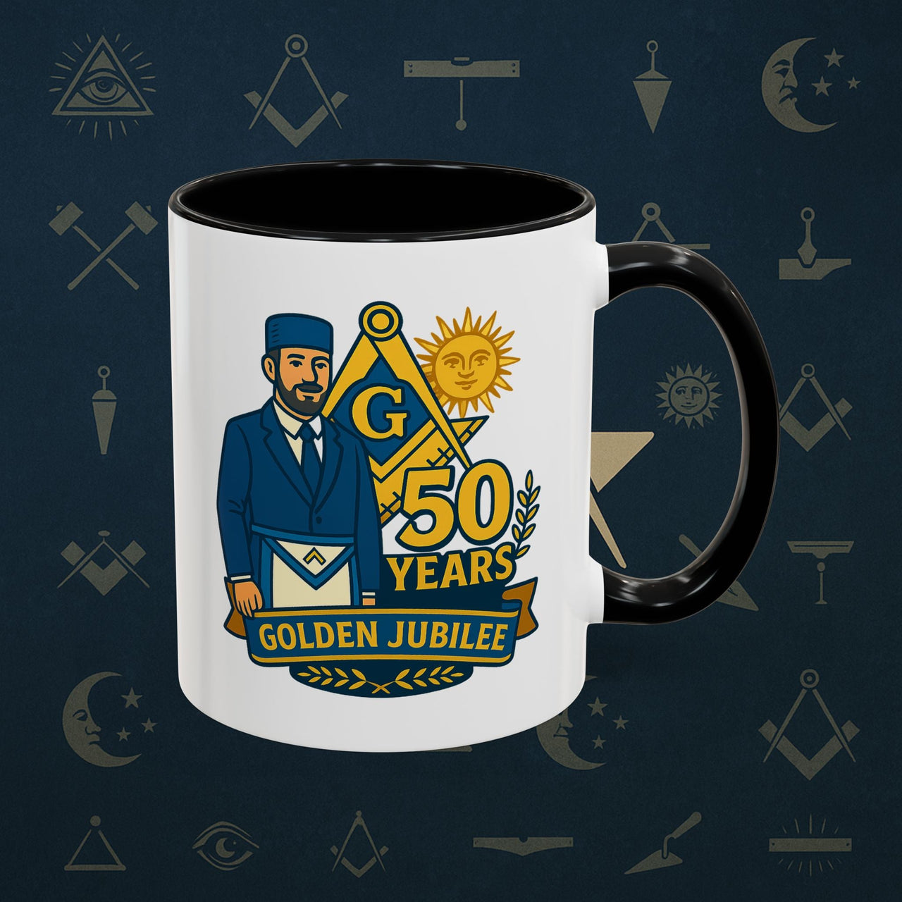 Masonic Mugs - Masonic Golden Jubilee - 50 years anniversary Printify